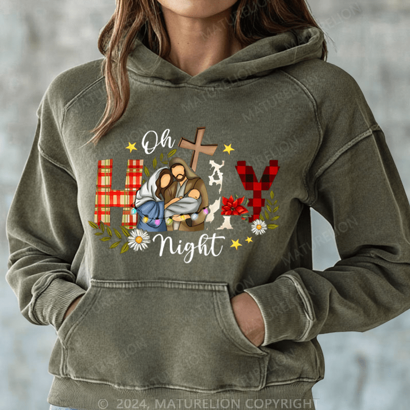 Maturelion Christmas Hoodie Oh Holy Night Jesus Women Hoodie