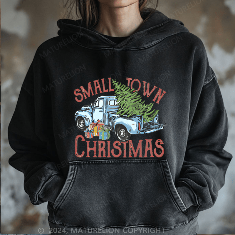 Maturelion Christmas Hoodie Small Town Christmas Women Hoodie