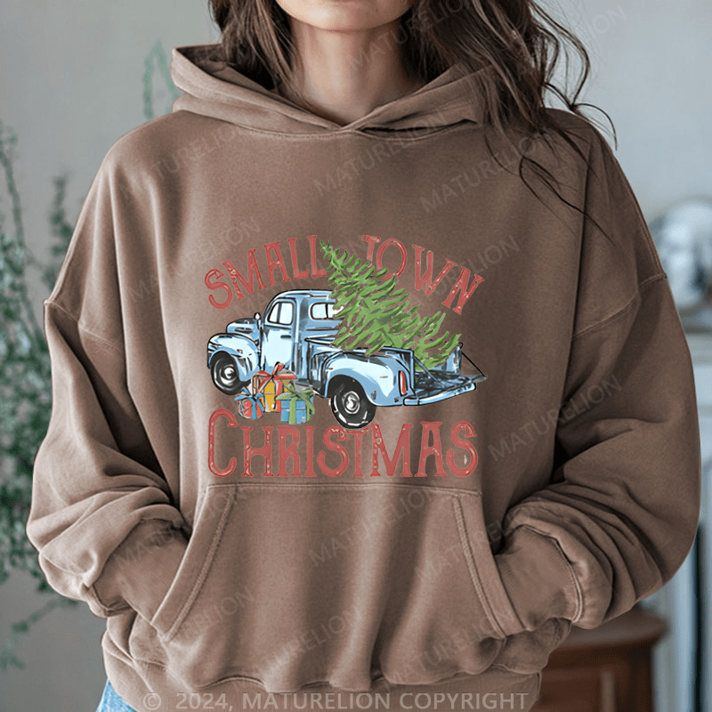 Maturelion Christmas Hoodie Small Town Christmas Women Hoodie