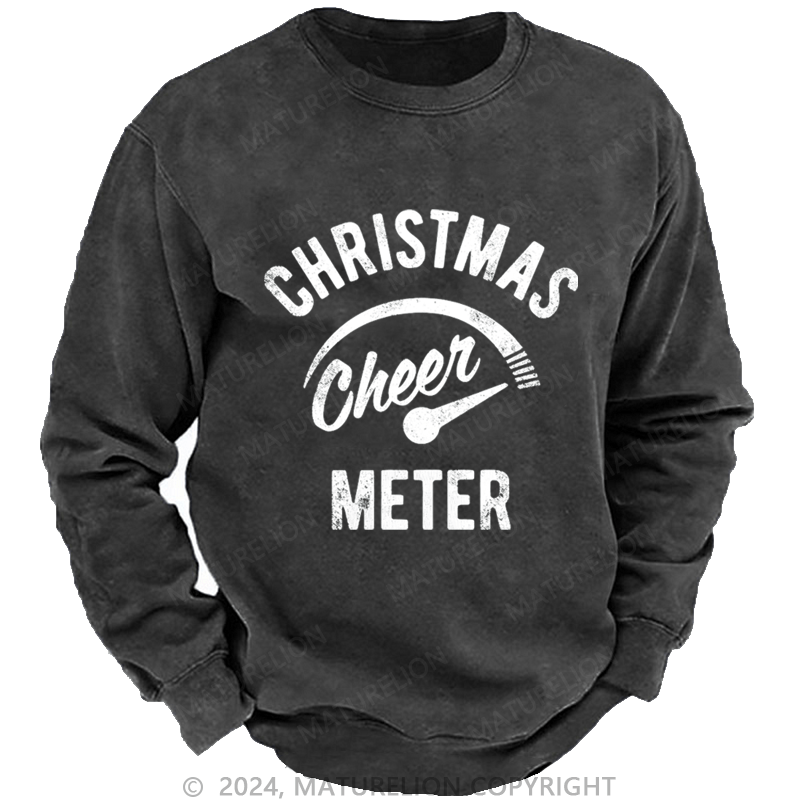 Maturelion Christmas Sweatshirt Cheer Meter Custom Sweatshirt