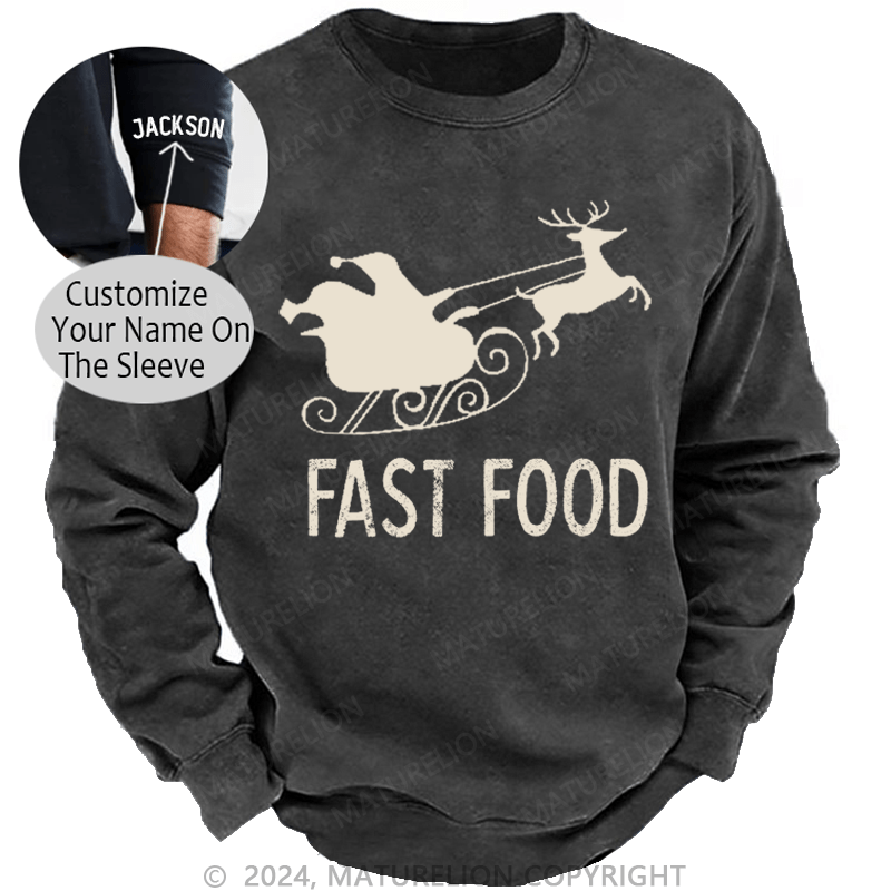 Maturelion Christmas Sweatshirt Fast Food Funny Men Hunting Custom Sweatshirt