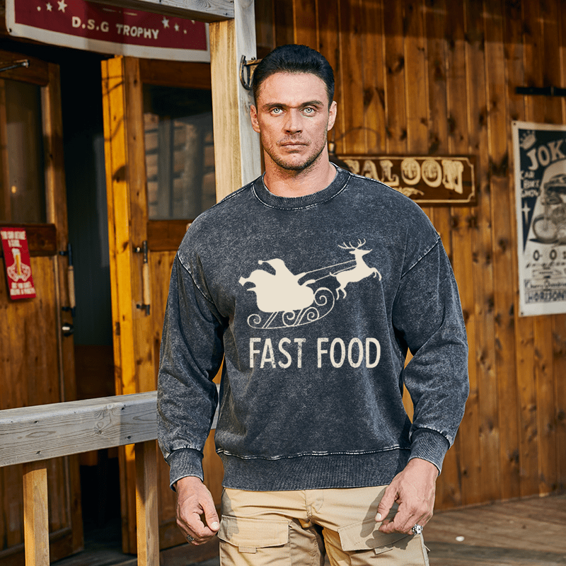 Maturelion Christmas Sweatshirt Fast Food Funny Men Hunting Custom Sweatshirt