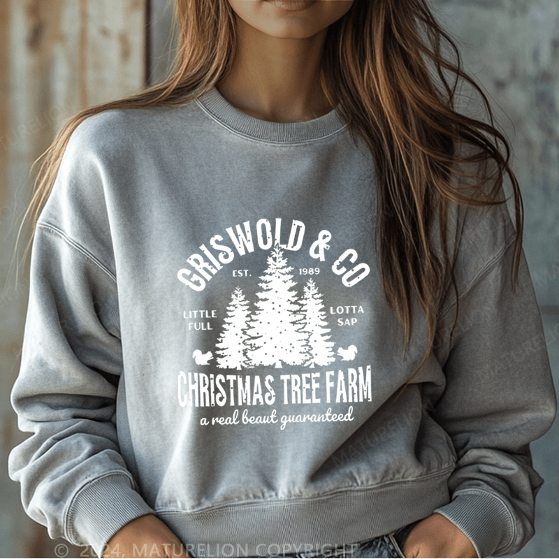 Maturelion Christmas Sweatshirt Girs World Christmas Tree Farm Women Sweatshirt