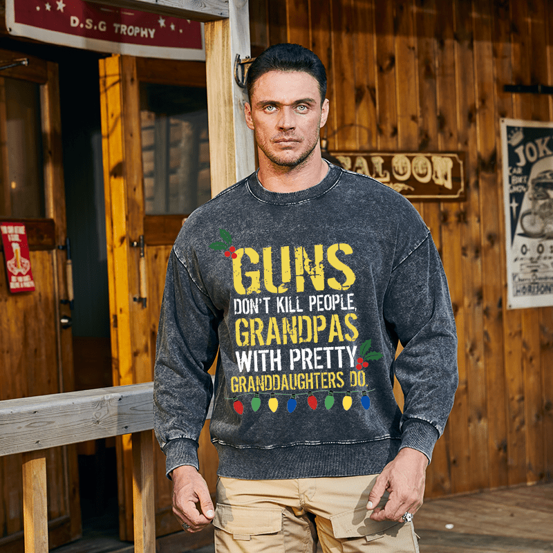 Maturelion Christmas Sweatshirt Guns Don't Kill People Grandpas Do Custom Sweatshirt