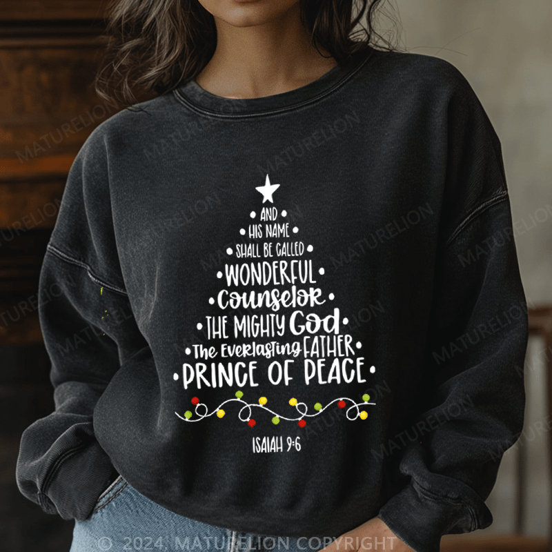 Maturelion Christmas Sweatshirt His Name Shall Be Called Wonderful Counselor Women Sweatshirt