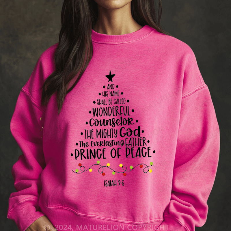 Maturelion Christmas Sweatshirt His Name Shall Be Called Wonderful Counselor Women Sweatshirt