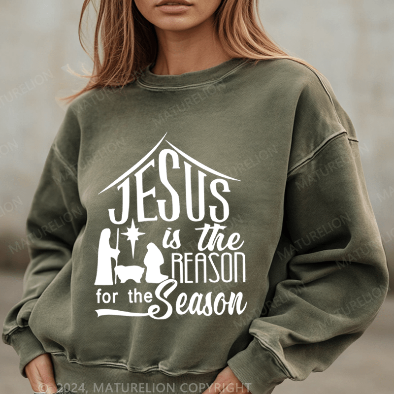 Maturelion Christmas Sweatshirt Juses Is The Season For The Season Women Sweatshirt