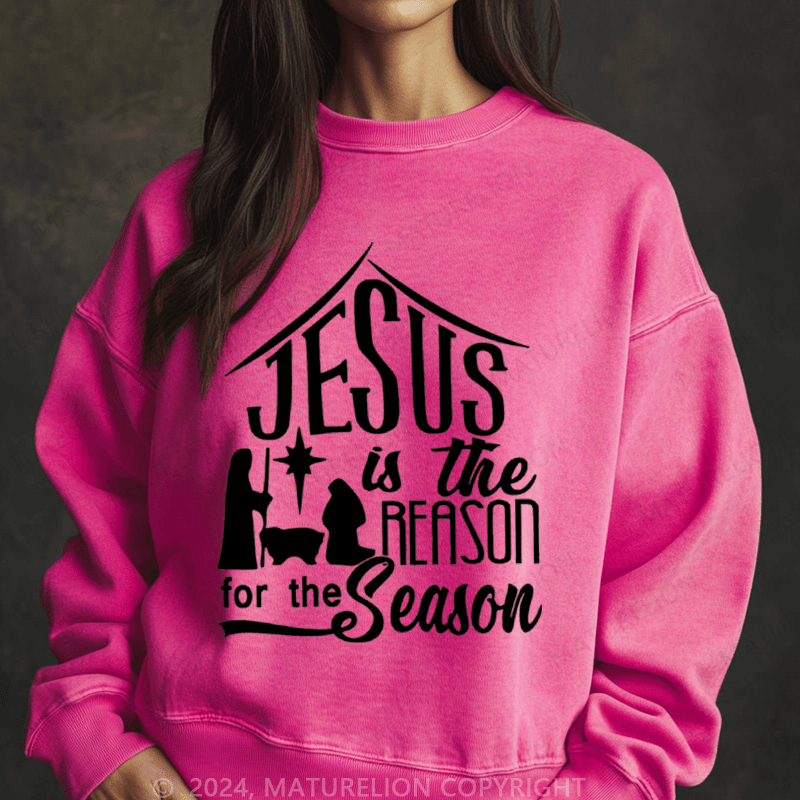 Maturelion Christmas Sweatshirt Juses Is The Season For The Season Women Sweatshirt