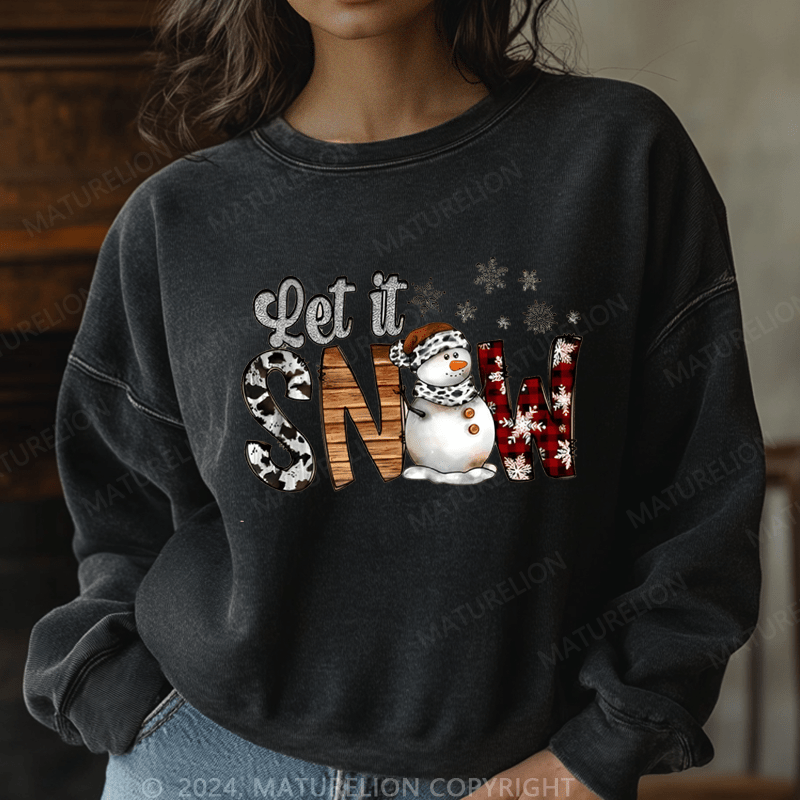 Maturelion Christmas Sweatshirt Let It Snow Women Sweatshirt