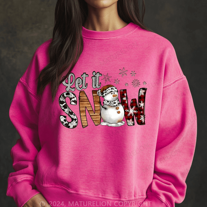 Maturelion Christmas Sweatshirt Let It Snow Women Sweatshirt