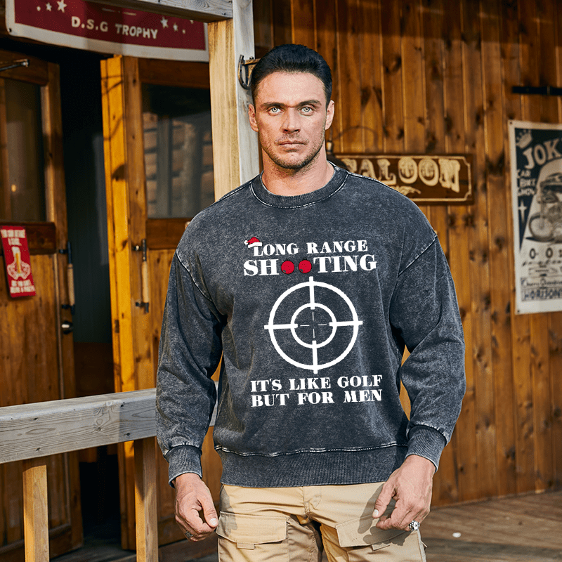 Maturelion Christmas Sweatshirt Long Range Shooting It's Like Golf But For Men Custom Sweatshirt