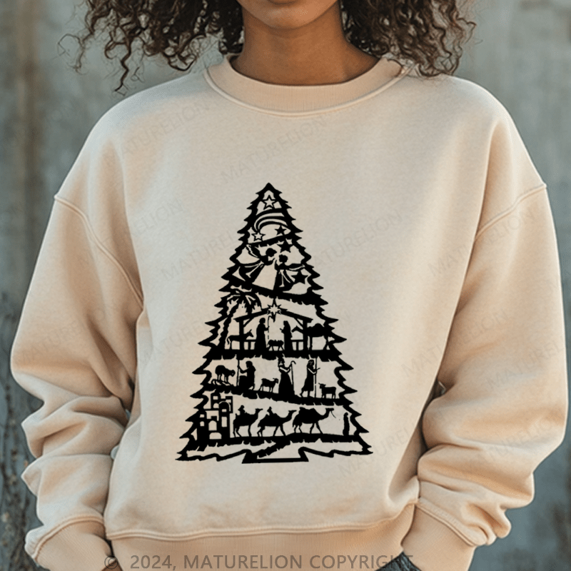 Maturelion Christmas Sweatshirt Mreey Christmas Jesus Women Sweatshirt