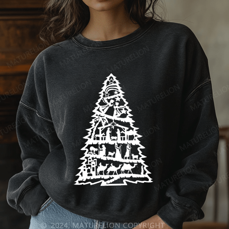 Maturelion Christmas Sweatshirt Mreey Christmas Jesus Women Sweatshirt