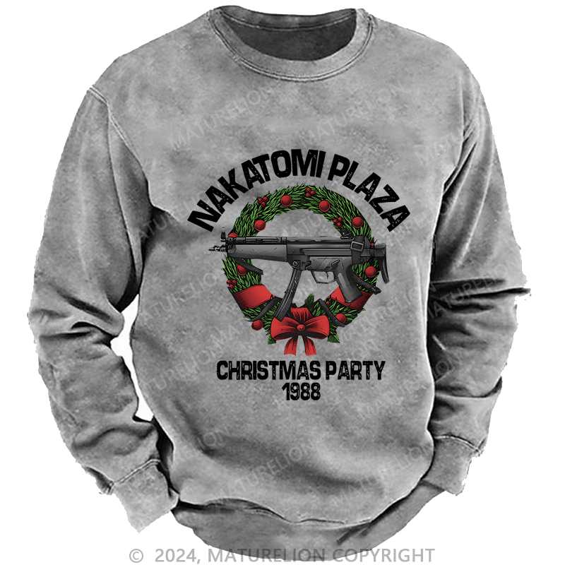 Maturelion Christmas Sweatshirt Nakatomi Plaza Christmas Party 1989 Custom Sweatshirt