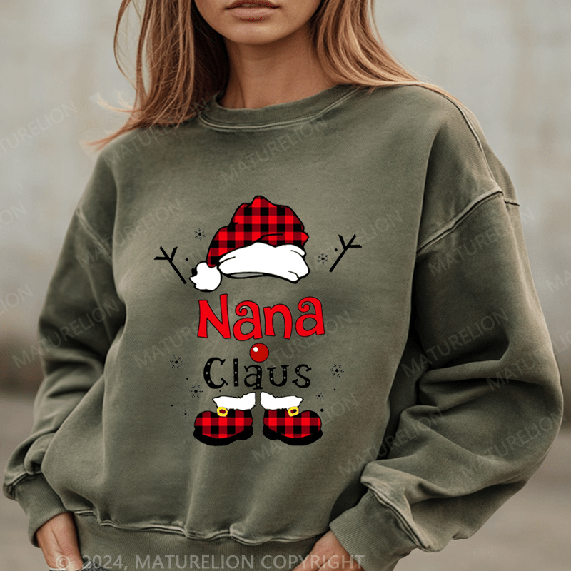 Maturelion Christmas Sweatshirt Nana Claus Women Sweatshirt