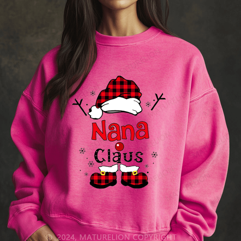 Maturelion Christmas Sweatshirt Nana Claus Women Sweatshirt