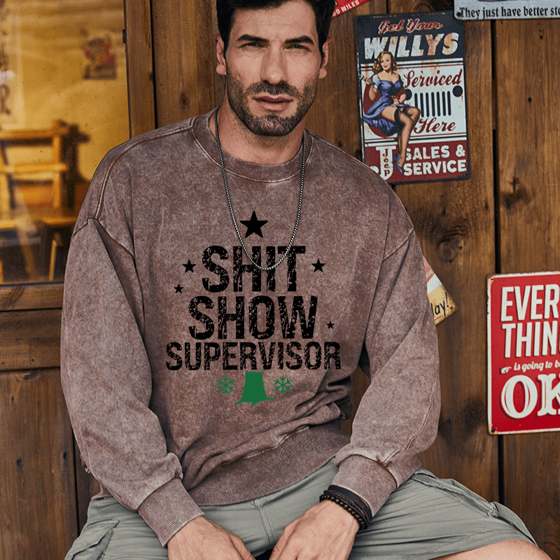 Maturelion Christmas Sweatshirt Sht Show Supervisor Custom Sweatshirt