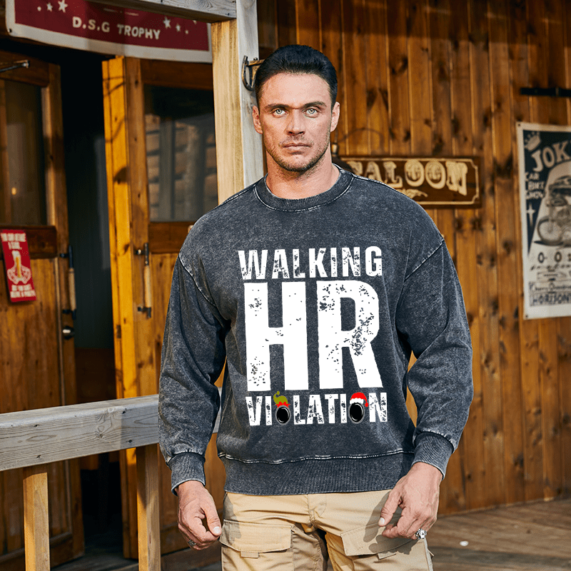 Maturelion Christmas Sweatshirt Walking HR Violation Custom Sweatshirt