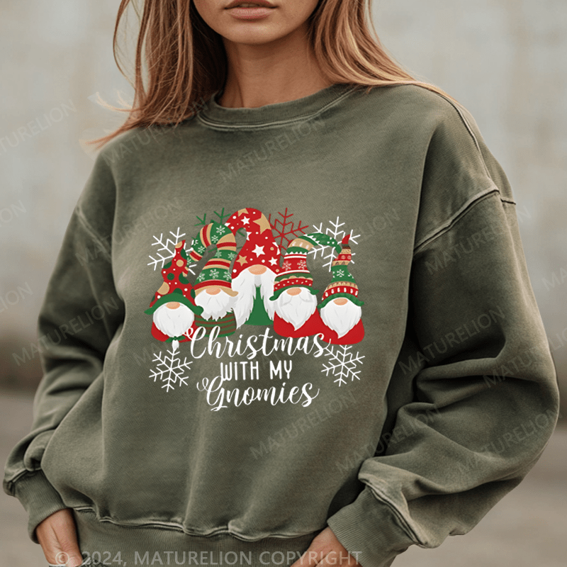 Maturelion Christmas Sweatshirt With My Gnomies Women Sweatshirt