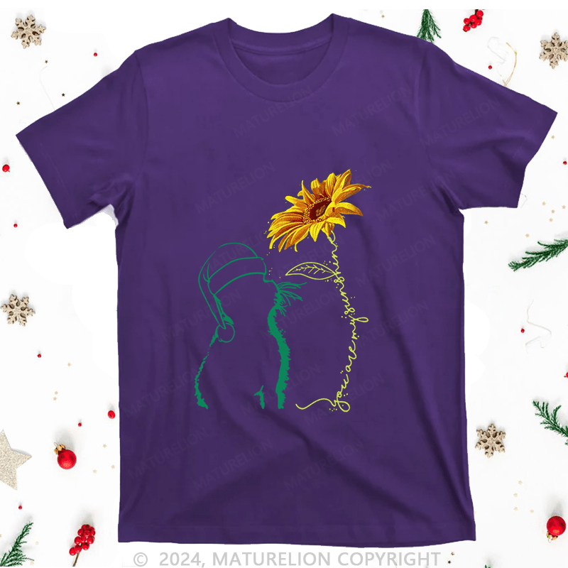 Maturelion Christmas T-Shirt Cat You Are My Sunshine Women T-Shirt