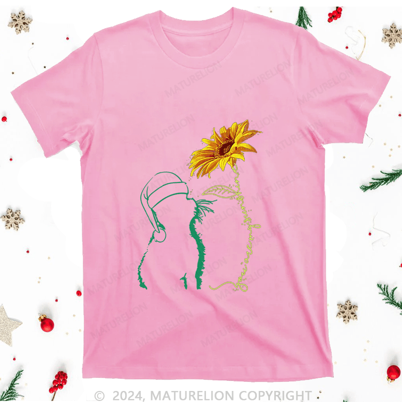 Maturelion Christmas T-Shirt Cat You Are My Sunshine Women T-Shirt