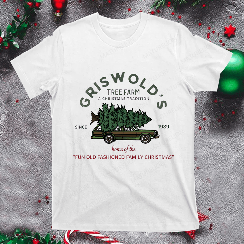 Maturelion Christmas T-Shirt Gris Wold's From Farm A Christmas Tradition Women T-Shirt