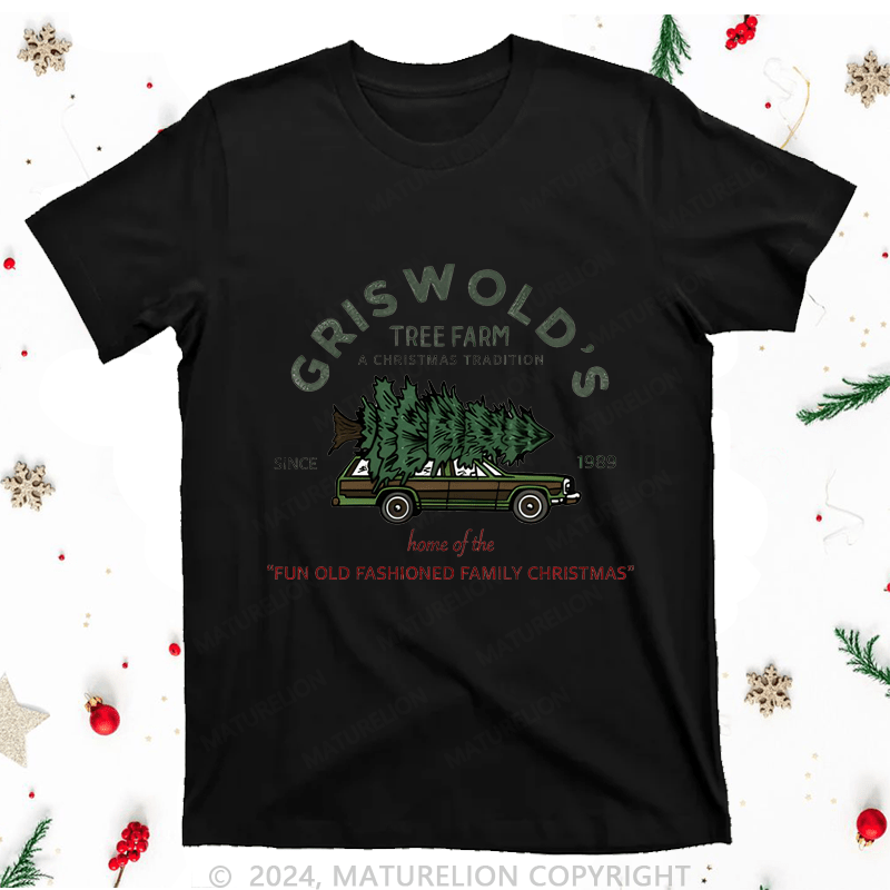 Maturelion Christmas T-Shirt Gris Wold's From Farm A Christmas Tradition Women T-Shirt