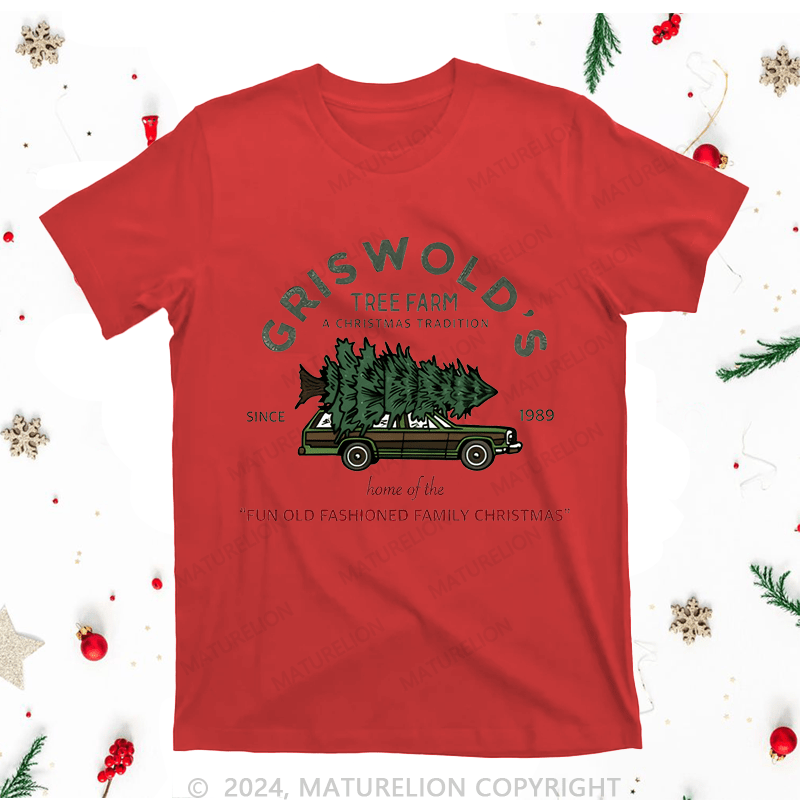 Maturelion Christmas T-Shirt Gris Wold's From Farm A Christmas Tradition Women T-Shirt