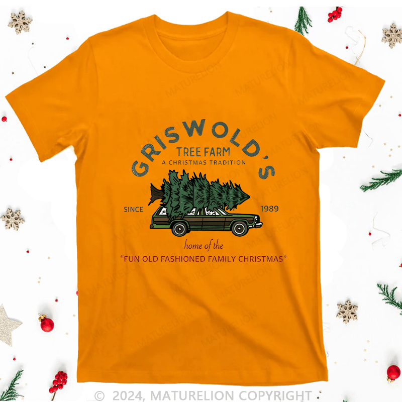 Maturelion Christmas T-Shirt Gris Wold's From Farm A Christmas Tradition Women T-Shirt