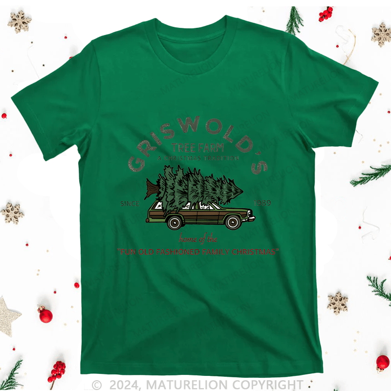 Maturelion Christmas T-Shirt Gris Wold's From Farm A Christmas Tradition Women T-Shirt