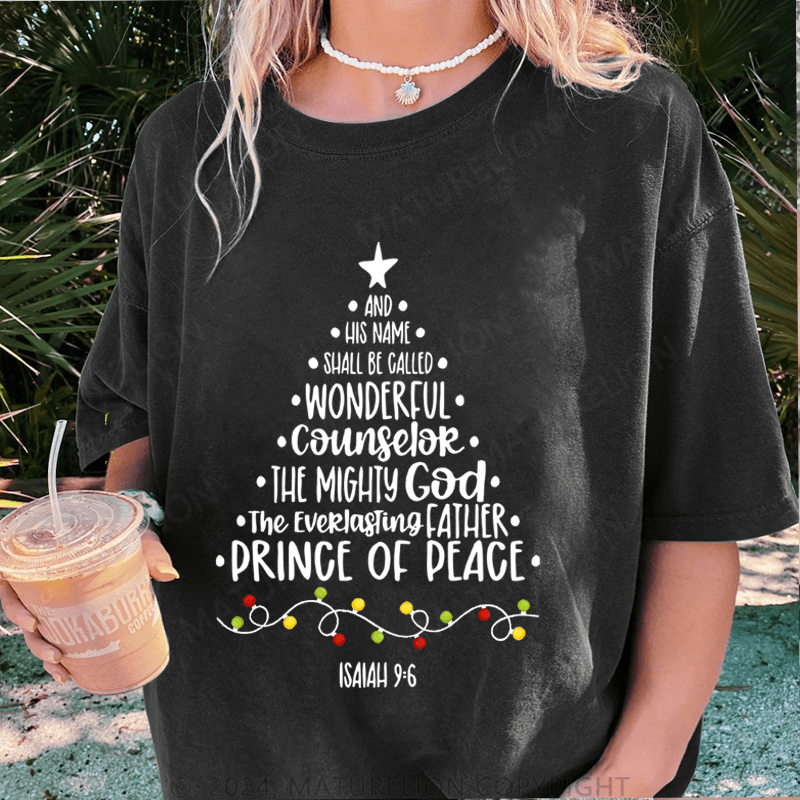 Maturelion Christmas T-Shirt His Name Shall Be Called Wonderful Counselor Women T-Shirt