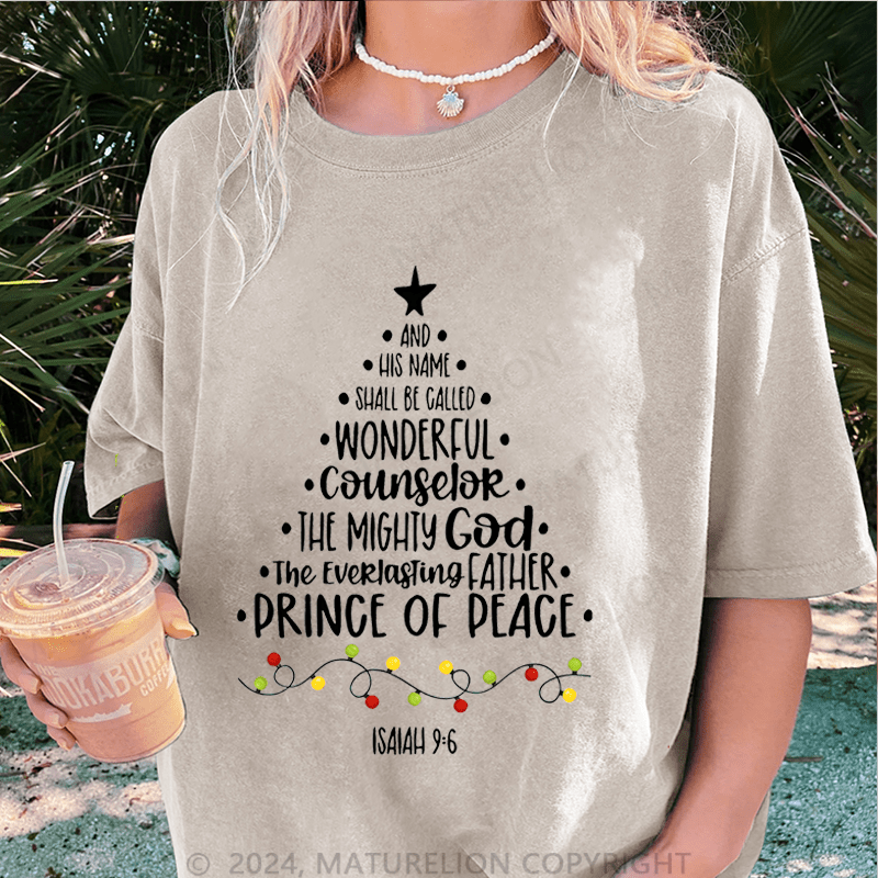 Maturelion Christmas T-Shirt His Name Shall Be Called Wonderful Counselor Women T-Shirt