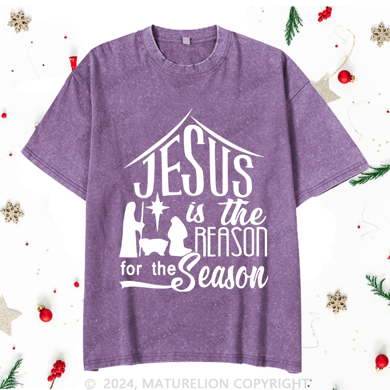 Maturelion Christmas T-Shirt Juses Is The Season For The Season Women T-Shirt