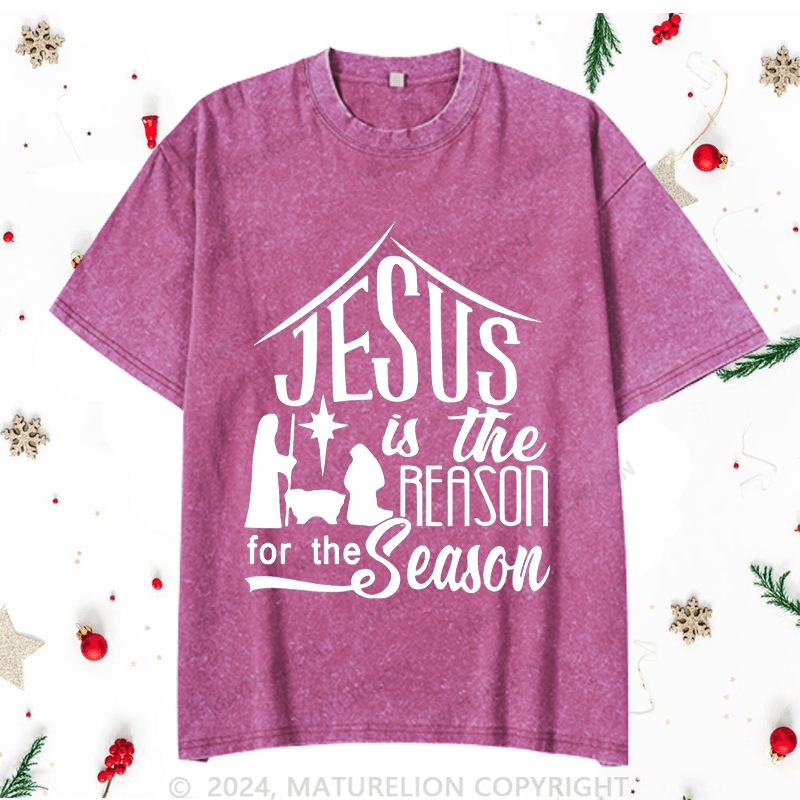 Maturelion Christmas T-Shirt Juses Is The Season For The Season Women T-Shirt