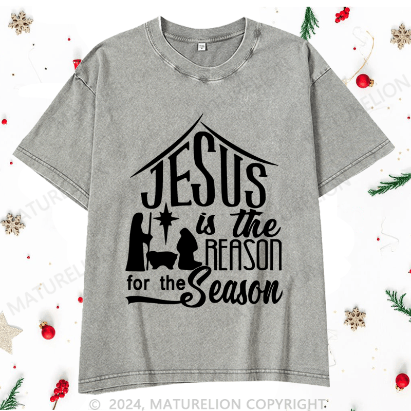 Maturelion Christmas T-Shirt Juses Is The Season For The Season Women T-Shirt