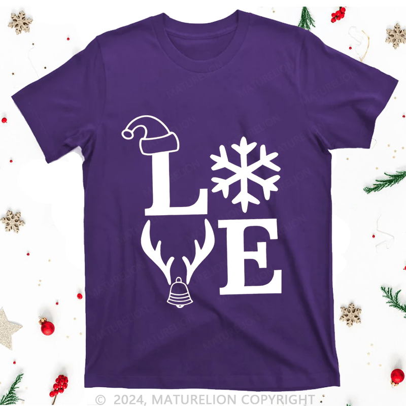 Maturelion Christmas T-Shirt Love Family Women T-Shirt