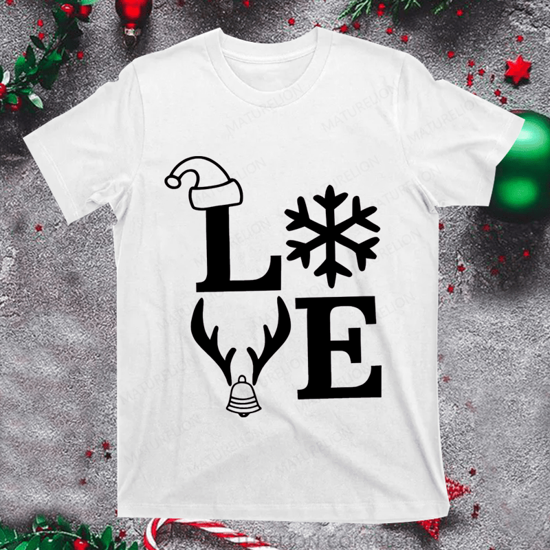 Maturelion Christmas T-Shirt Love Family Women T-Shirt