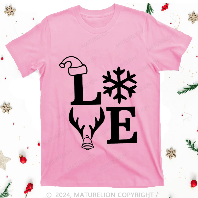 Maturelion Christmas T-Shirt Love Family Women T-Shirt