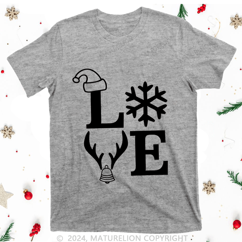 Maturelion Christmas T-Shirt Love Family Women T-Shirt