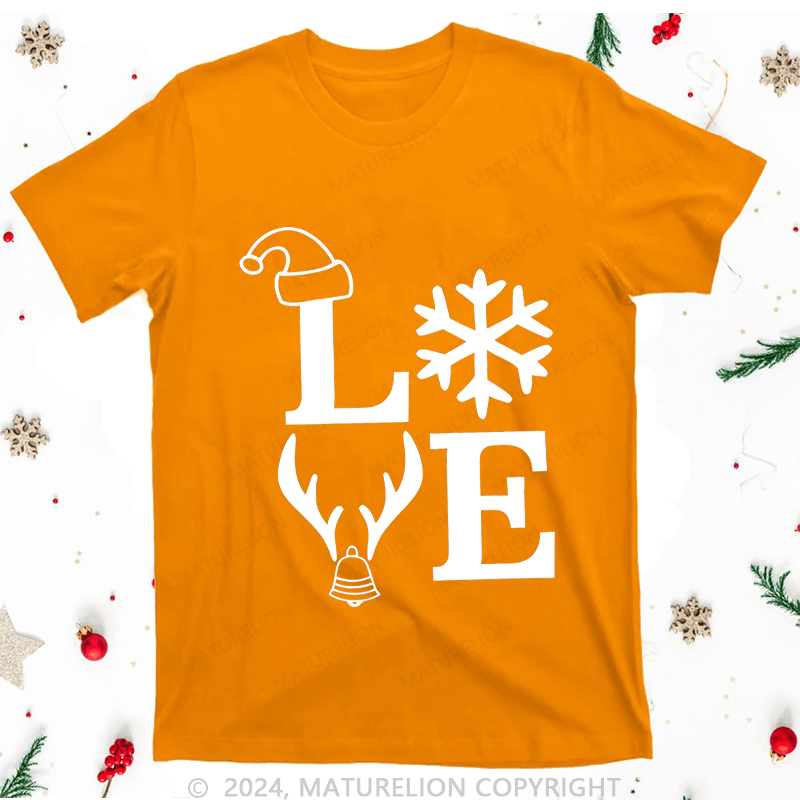 Maturelion Christmas T-Shirt Love Family Women T-Shirt