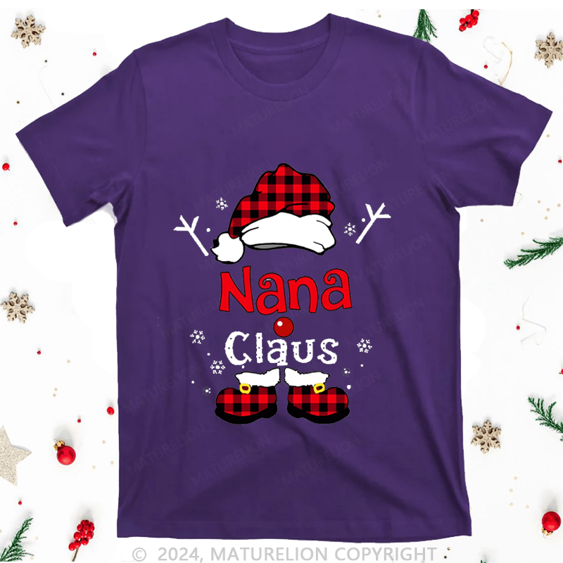 Maturelion Christmas T-Shirt Nana Claus Women T-Shirt