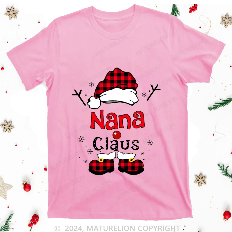 Maturelion Christmas T-Shirt Nana Claus Women T-Shirt