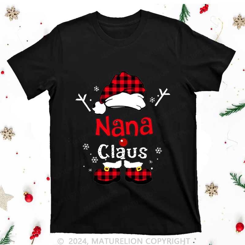 Maturelion Christmas T-Shirt Nana Claus Women T-Shirt