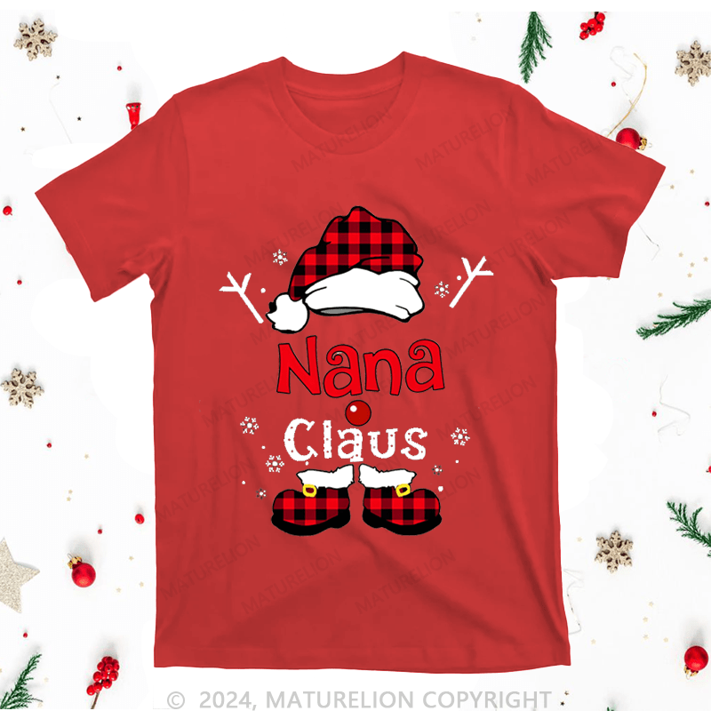 Maturelion Christmas T-Shirt Nana Claus Women T-Shirt