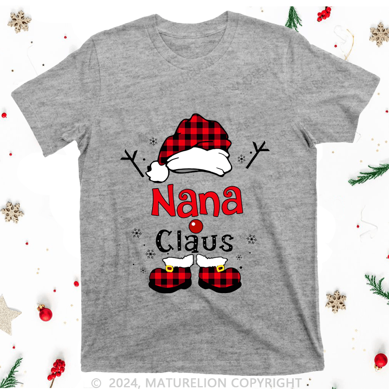 Maturelion Christmas T-Shirt Nana Claus Women T-Shirt