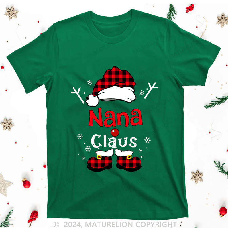 Maturelion Christmas T-Shirt Nana Claus Women T-Shirt