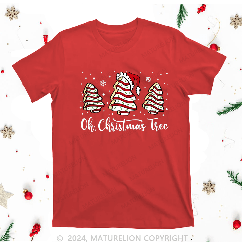 Maturelion Christmas T-Shirt Oh Christmas Tree Women T-Shirt