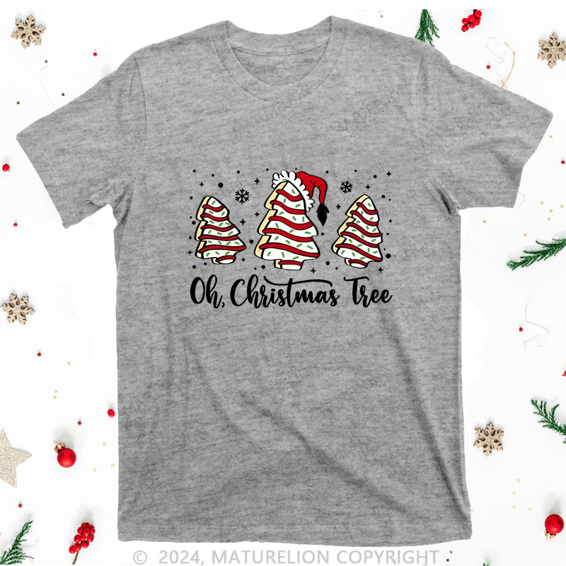 Maturelion Christmas T-Shirt Oh Christmas Tree Women T-Shirt