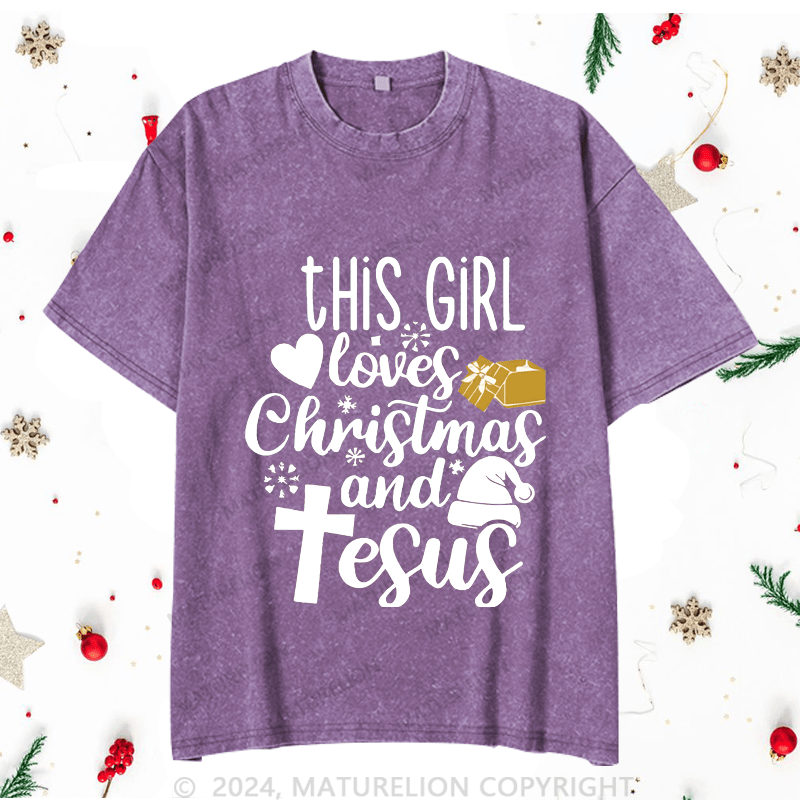 Maturelion Christmas T-Shirt This Girl Loves Christmas And Juses Women T-Shirt