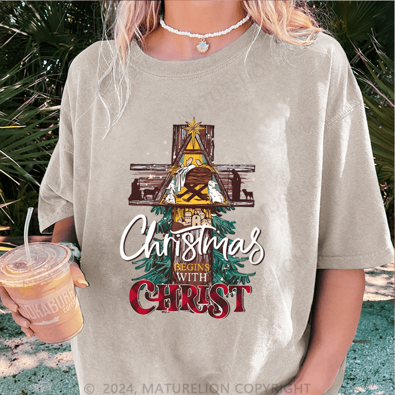 Maturelion Christmas T-Shirt chtistmas being with christ Women T-Shirt